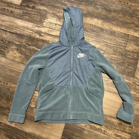 Nike Boys Fleece Zip Jacket Blue XL - Picture 1 of 7